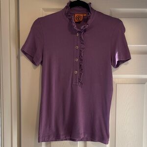 Tory Burch Lavender Ruffled Top
